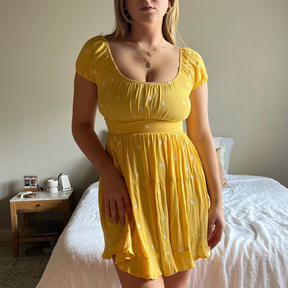 For Love and Lemons Yellow Flower Dress